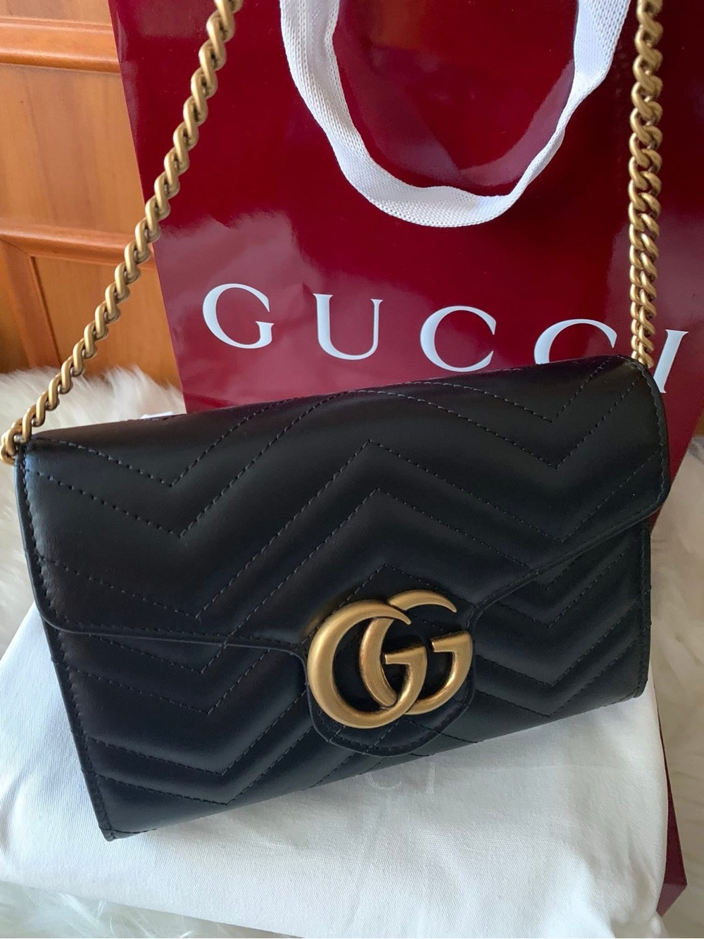 Gucci Marmont Chain Crossbody/Shoulder Bag in Black🖤